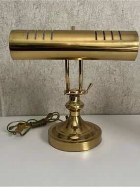 Vintage Brass Bankers Lamp Piano Lamp Underwriter Laboratories Adjustable 12” EC
